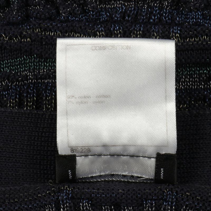 Chanel Dress Coco Mark Button Navy Cotton Knit Dress Women's Used B