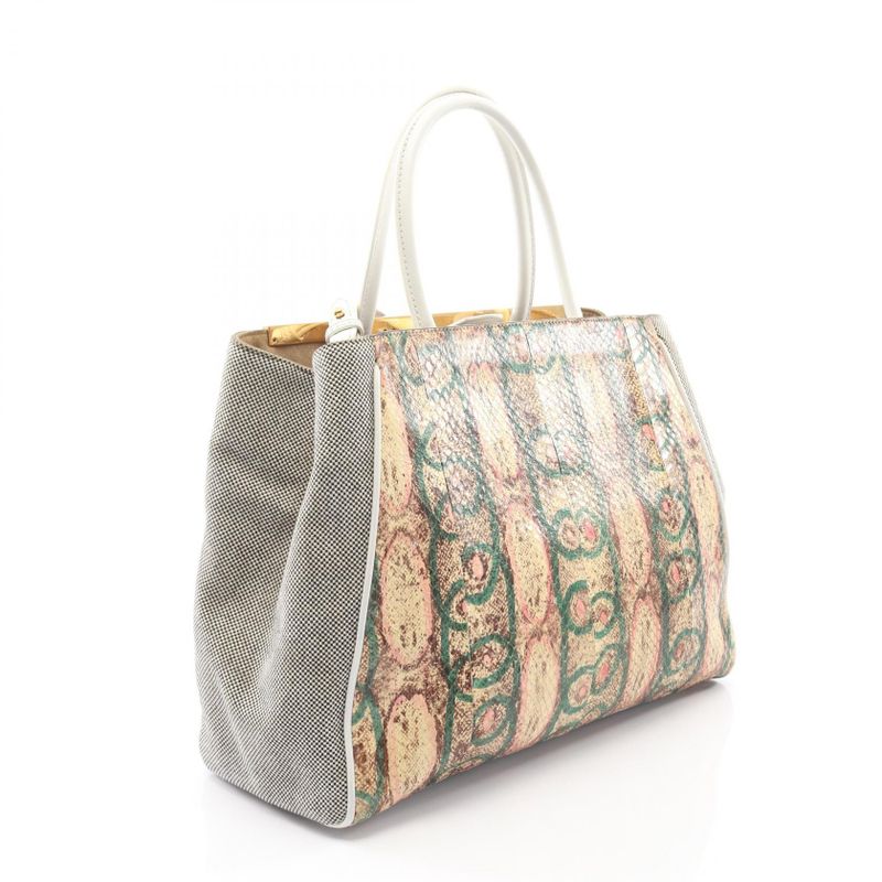 Fendi Handbag 2jours Toujours 8bh250 Multi Exotic Cles Leather Toujours Women