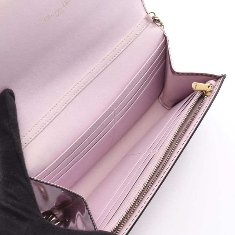 Christian Dior Shoulder Bag J'adior Pink Leather J'adior Chain Wallet Women