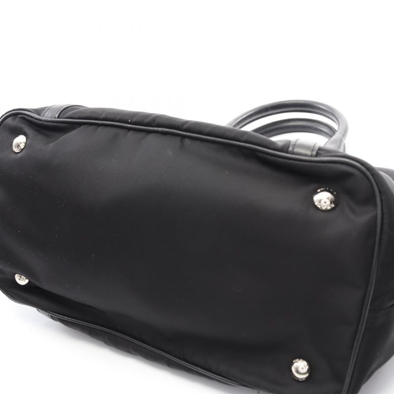 Prada Tote Bag Tessutotess + Soft Ca Bn1841 Black Nylon Leather 2way Shoulder