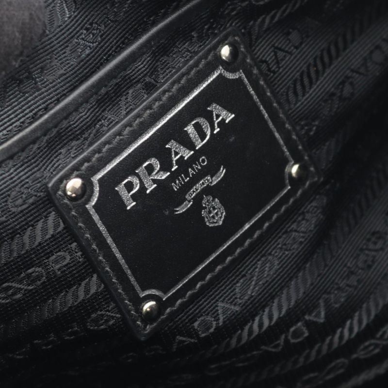 Prada Tote Bag Tessutotess + Soft Ca Bn1841 Black Nylon Leather 2way Shoulder