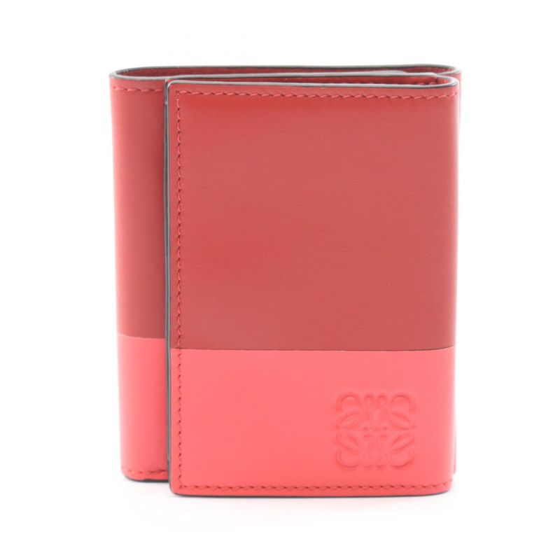 Loewe Trifold Wallet Trifold Wallet 109.10s26 Red Leather Anagram Trifold