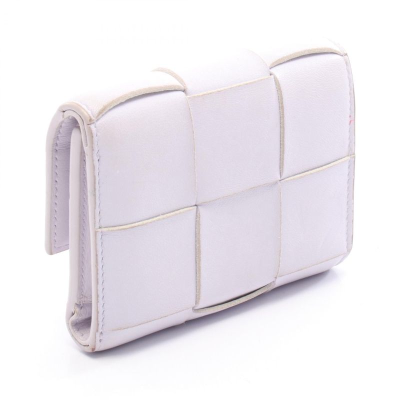 Bottega Veneta Cassette Maxi Intrecciato Small Trifold Flap Wallet 651372 Light