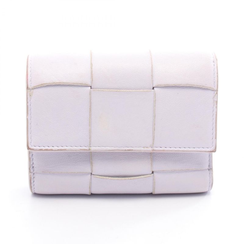Bottega Veneta Cassette Maxi Intrecciato Small Trifold Flap Wallet 651372 Light