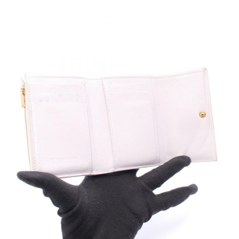 Bottega Veneta Cassette Maxi Intrecciato Small Trifold Flap Wallet 651372 Light