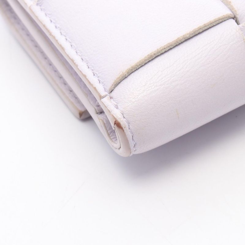 Bottega Veneta Cassette Maxi Intrecciato Small Trifold Flap Wallet 651372 Light