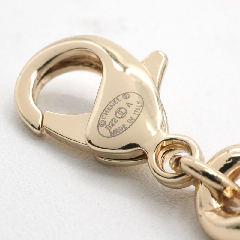 Chanel Necklace Pendant Choker Gold Black White Here Mark Logo