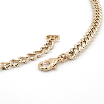 Chanel Necklace Pendant Choker Gold Coco Mark Logo Rhinestone