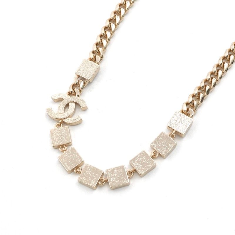Chanel Necklace Pendant Choker Gold Coco Mark Logo Rhinestone