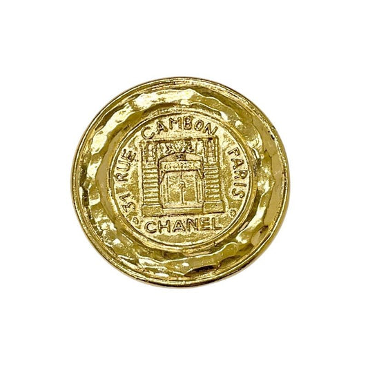 Chanel Brooch Corsage Gold Logo Vintage