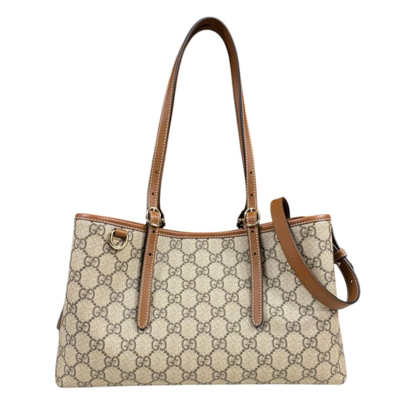 Gucci Medium Tote Bag GG Emblem Shoulder Bag GG Supreme Canvas 815214 Beige