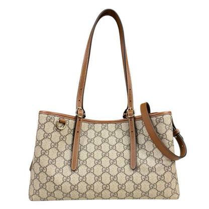 Gucci Medium Tote Bag GG Emblem Shoulder Bag GG Supreme Canvas 815214 Beige