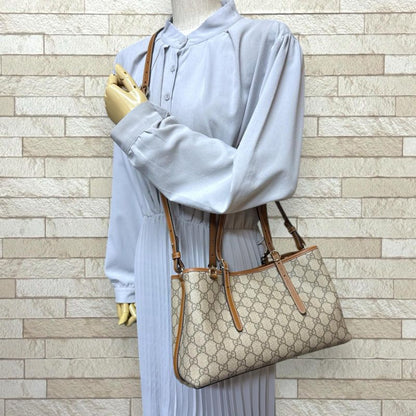 Gucci Medium Tote Bag GG Emblem Shoulder Bag GG Supreme Canvas 815214 Beige
