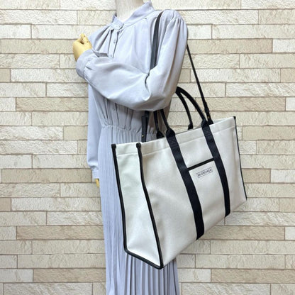 Balenciaga Hardware Large Tote Shoulder Bag Canvas 671403 White Unisex Balenciag
