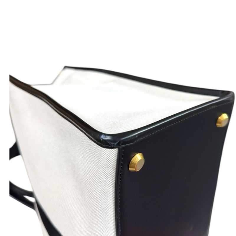 Balenciaga Hardware Large Tote Shoulder Bag Canvas 671403 White Unisex Balenciag