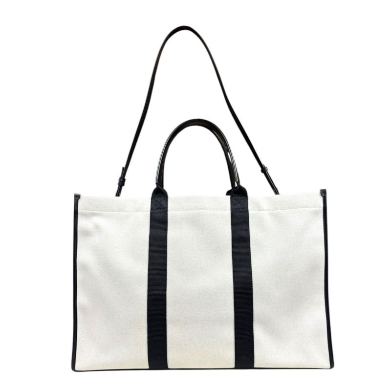 Balenciaga Hardware Large Tote Shoulder Bag Canvas 671403 White Unisex Balenciag