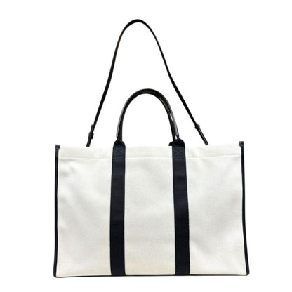 Balenciaga Hardware Large Tote Shoulder Bag Canvas 671403 White Unisex Balenciag