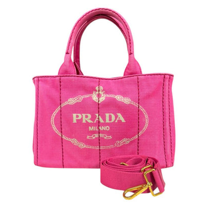 Prada Canapa Tote SS Shoulder Bag Canvas 1bg439 Pink Ladies Prada Preowned Prada