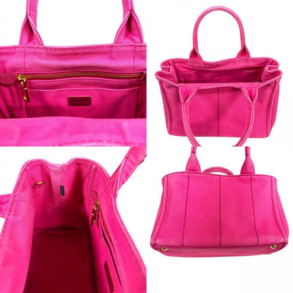 Prada Canapa Tote SS Shoulder Bag Canvas 1bg439 Pink Ladies Prada Preowned Prada