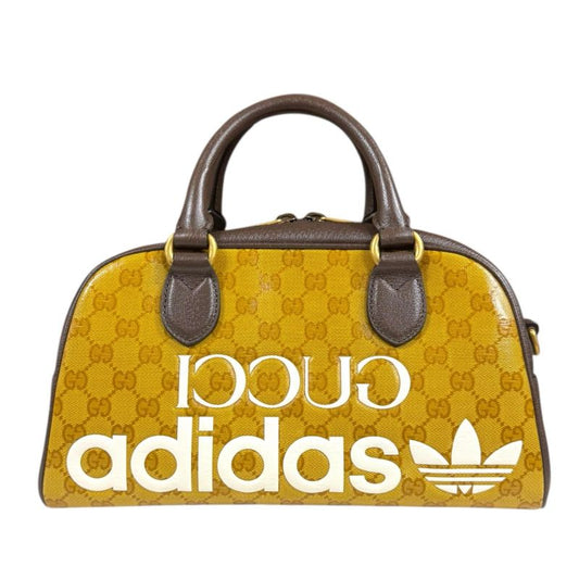Gucci Adidas Collaboration Mini Duffel Bag GG Crystal Handbag PVC Coated Canvas
