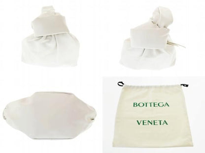 Bottega Veneta Double Knot Leather Mini Hand Bag Chalk Ivory White Preowned
