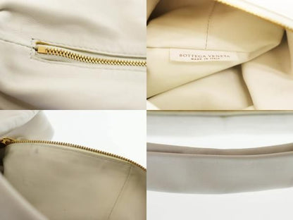 Bottega Veneta Double Knot Leather Mini Hand Bag Chalk Ivory White Preowned