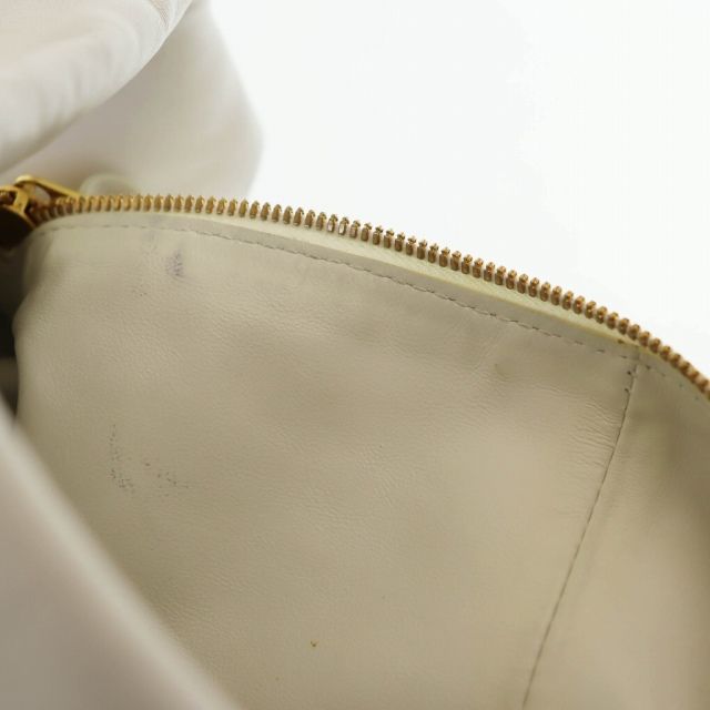 Bottega Veneta Double Knot Leather Mini Hand Bag Chalk Ivory White Preowned