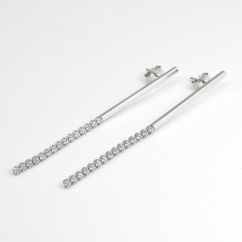 Celine Earrings Earring Silver Bijou Bar Rhinestone