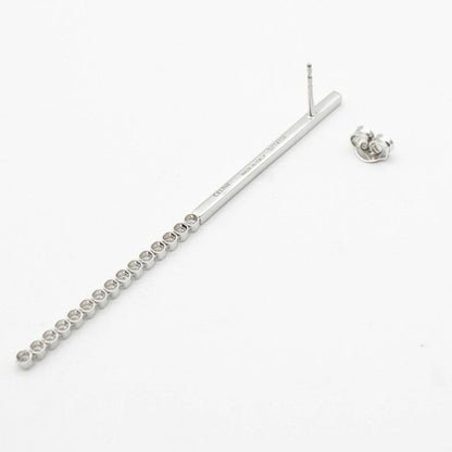 Celine Earrings Earring Silver Bijou Bar Rhinestone
