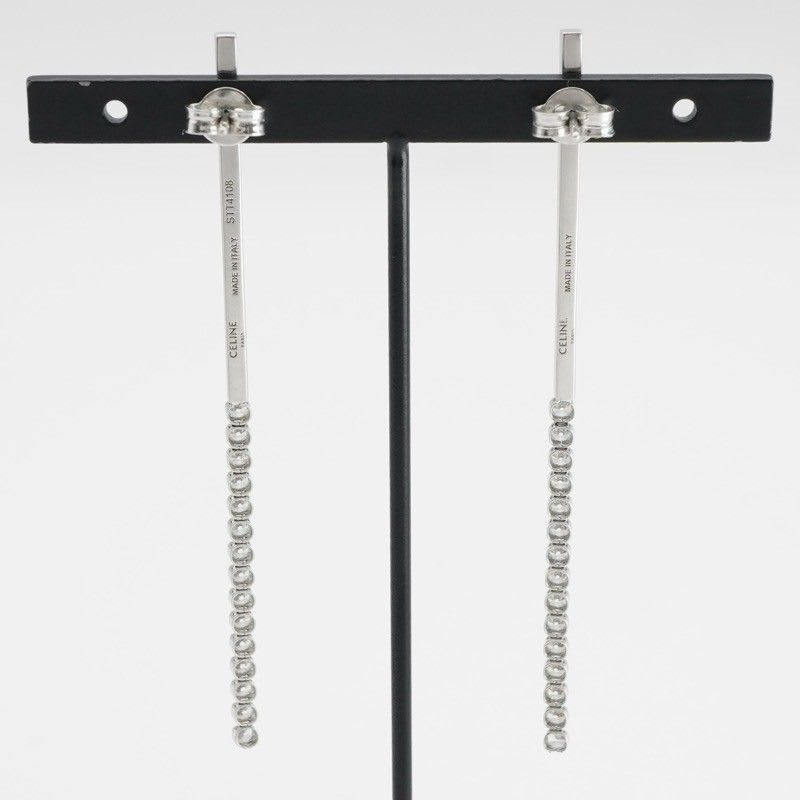 Celine Earrings Earring Silver Bijou Bar Rhinestone