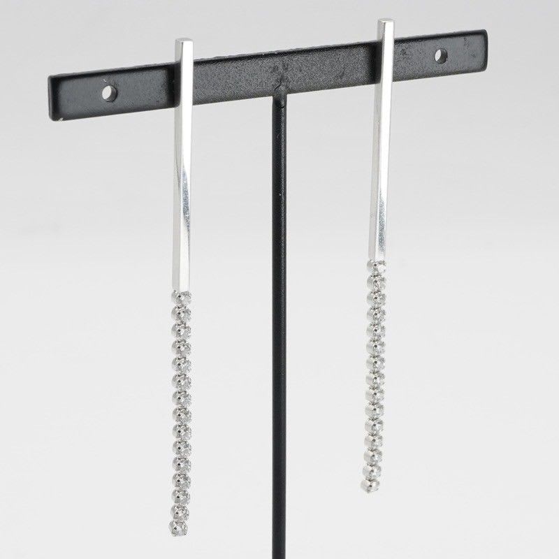 Celine Earrings Earring Silver Bijou Bar Rhinestone