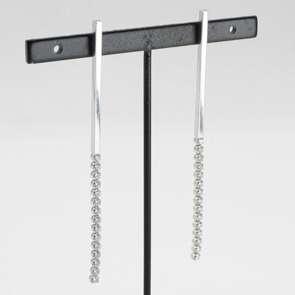 Celine Earrings Earring Silver Bijou Bar Rhinestone