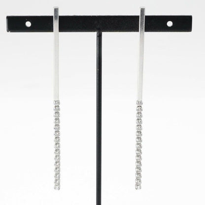 Celine Earrings Earring Silver Bijou Bar Rhinestone