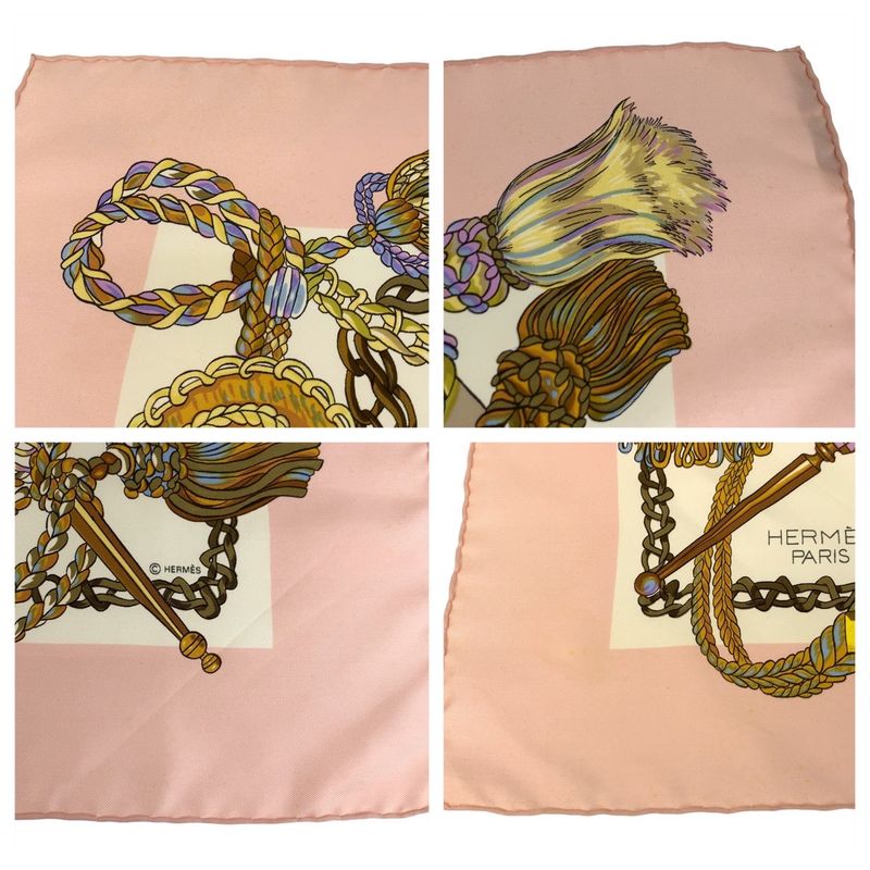 Hermes Timpani Player Carrée 90 Pink Multicolor Silk Scarf Large Scarf Women