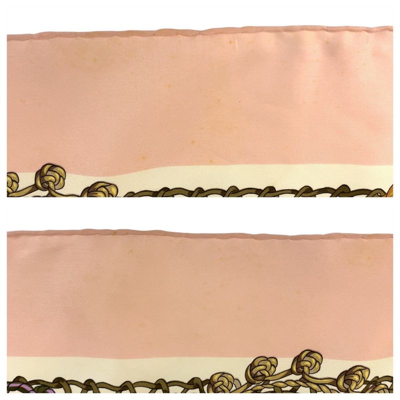 Hermes Timpani Player Carrée 90 Pink Multicolor Silk Scarf Large Scarf Women