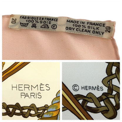 Hermes Timpani Player Carrée 90 Pink Multicolor Silk Scarf Large Scarf Women