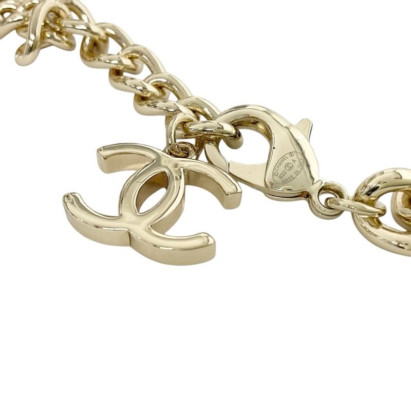 Chanel Necklace Pendant Choker Gold Black White Logo Here Mark