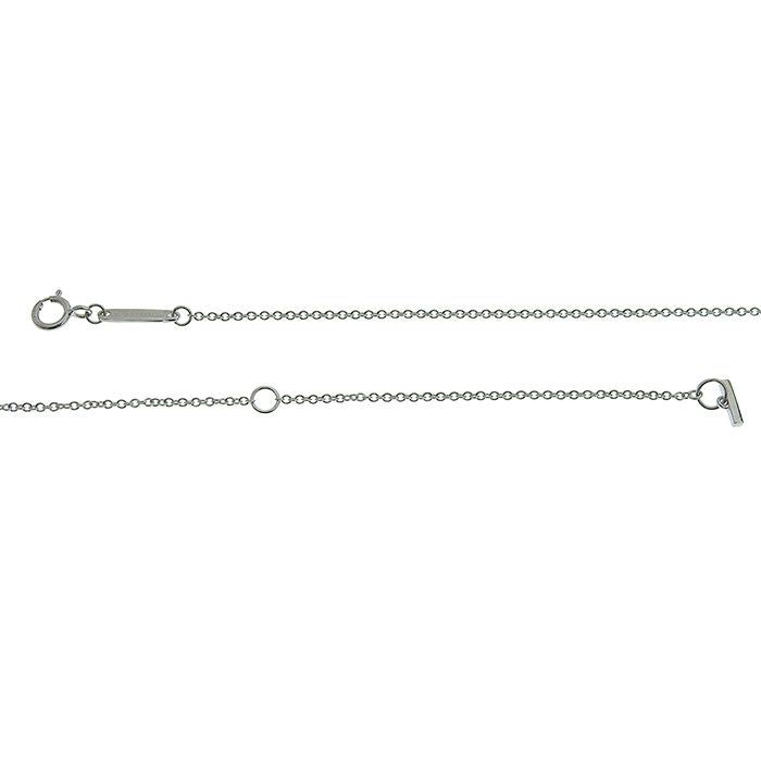 Tiffany & Co TWO Open Horizontal Bar Diamond Necklace 18K White Gold 750 White