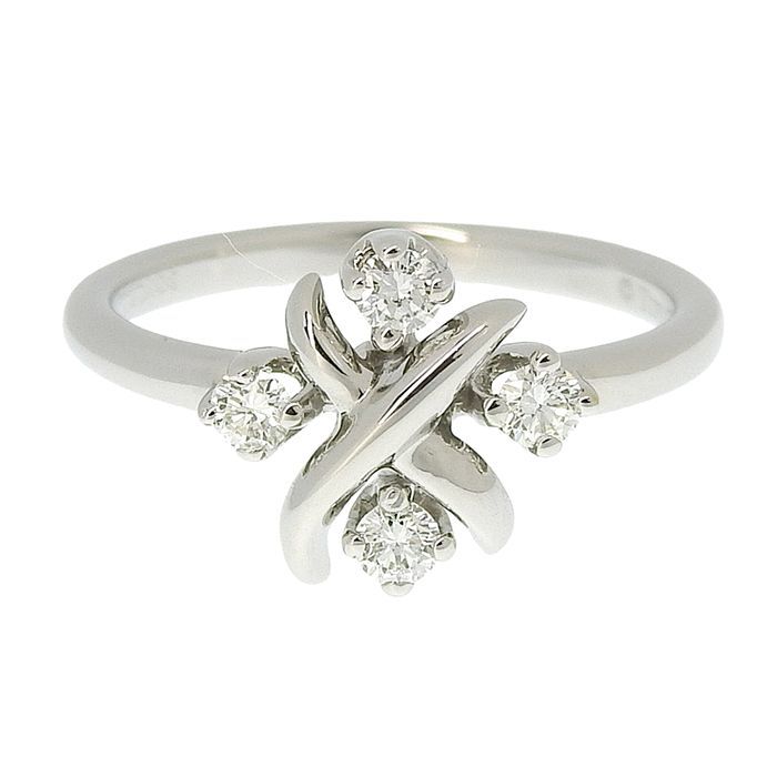 Tiffany & Co Jean Schlumberger 4P Diamond Ring Pt950 Platinum Diamond #11.5