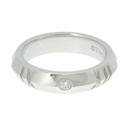 Tiffany & Co Atlas X Closed Diamond Narrow Ring 18K White Gold 750 White Gold