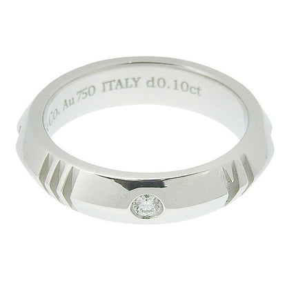 Tiffany & Co Atlas X Closed Diamond Narrow Ring 18K White Gold 750 White Gold