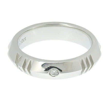 Tiffany & Co Atlas X Closed Diamond Narrow Ring 18K White Gold 750 White Gold