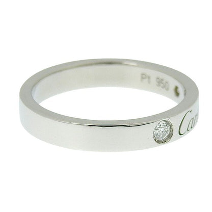 Cartier C De Cartier 2P Diamond Wedding Ring Pt950 Platinum Diamond #47