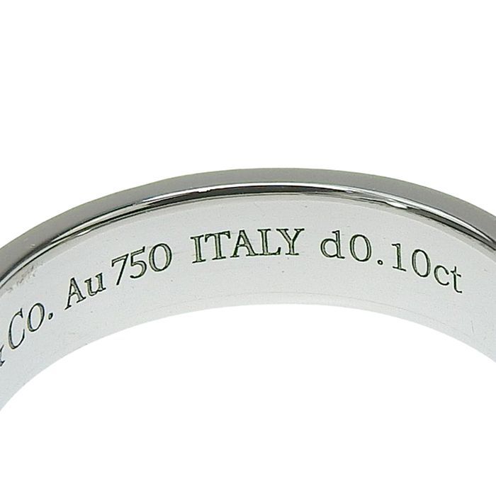 Tiffany & Co Atlas X Closed Diamond Narrow Ring 18K White Gold 750 White Gold