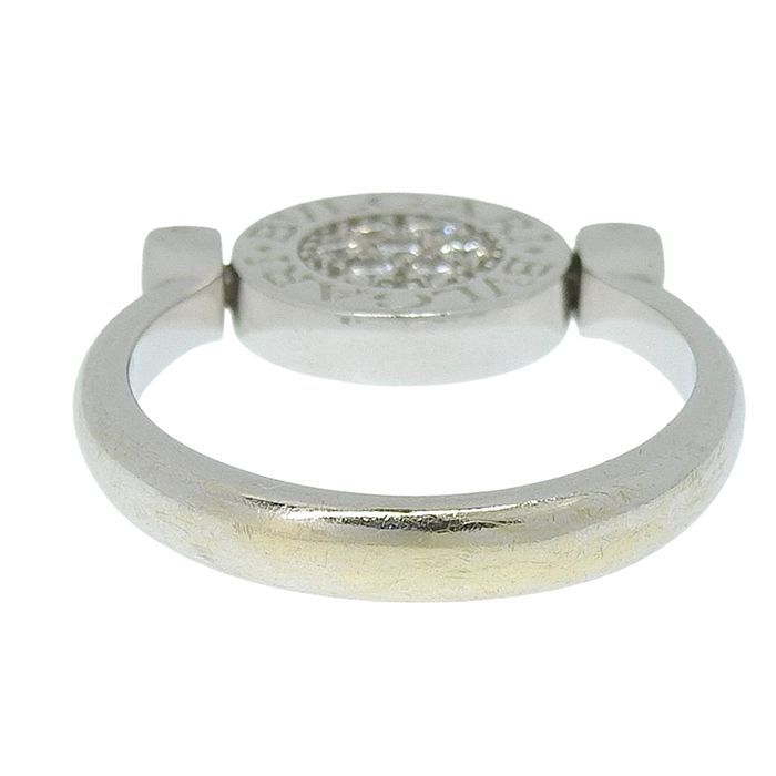 Bvlgari Flip Diamond Onyx Ring 18K White Gold 750 White Gold Diamond Onyx #52