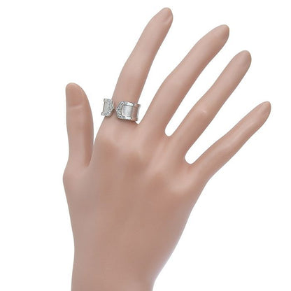 Cartier C2 Diamond Ring 18K White Gold 750 White Gold Diamond #55 Size 15 Rings