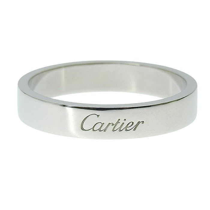 Cartier C De Cartier Wedding Ring Pt950 Platinum #60 Equivalent To Size 20
