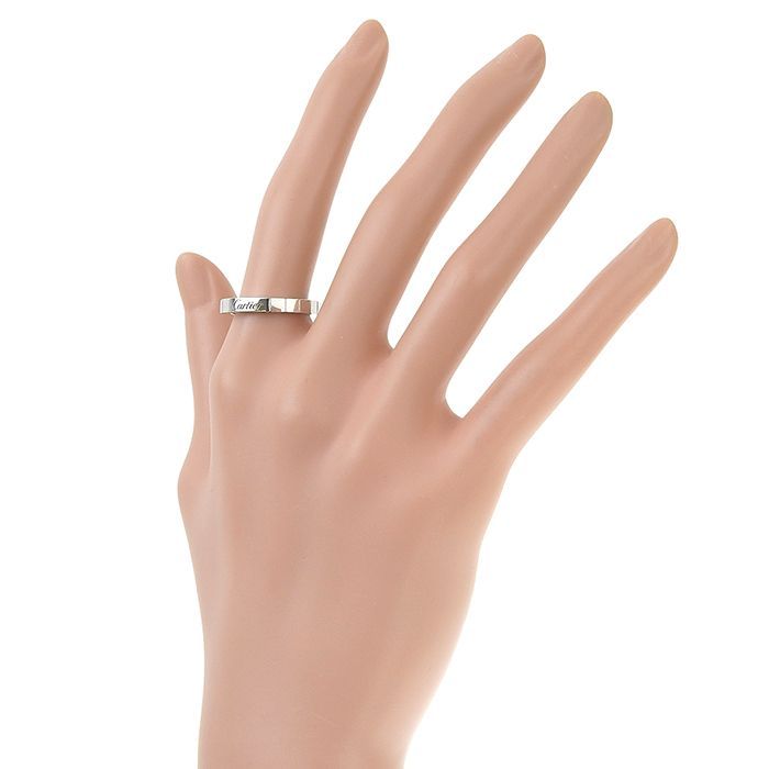 Cartier Lanier 1P Diamond Ring 18K White Gold 750 White Gold Diamond #54