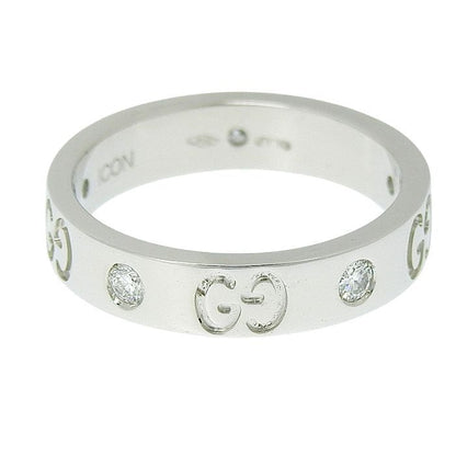 Gucci GG Icon Slim 5P Diamond Ring 18K White Gold 750 White Gold Diamond #9