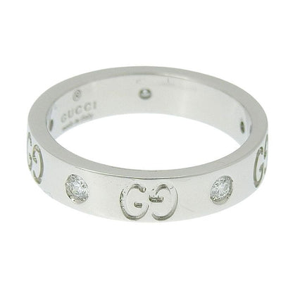 Gucci GG Icon Slim 5P Diamond Ring 18K White Gold 750 White Gold Diamond #9